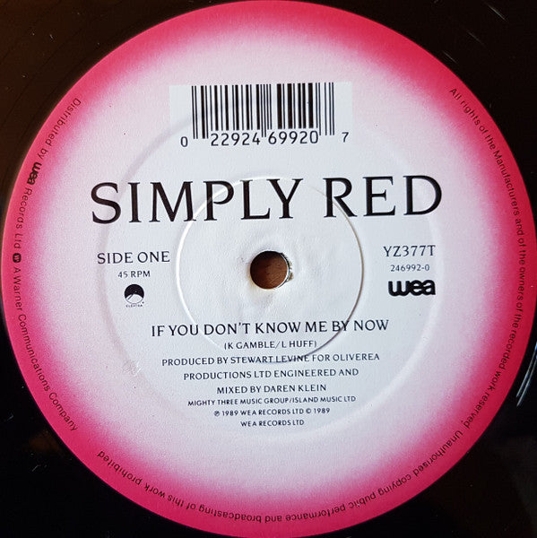 Simply Red : If You Don't Know Me By Now (12", Single, Dam)