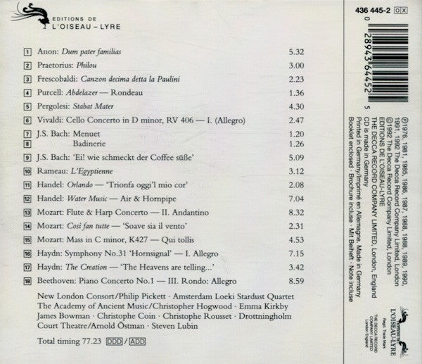 Various : Editions De L'Oiseau-Lyre (The Original Sound) (CD, Comp)