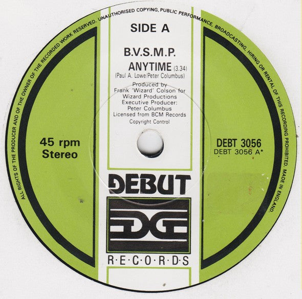 B.V.S.M.P. : Anytime (7")