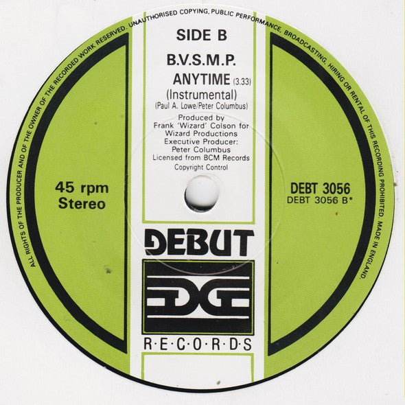 B.V.S.M.P. : Anytime (7")
