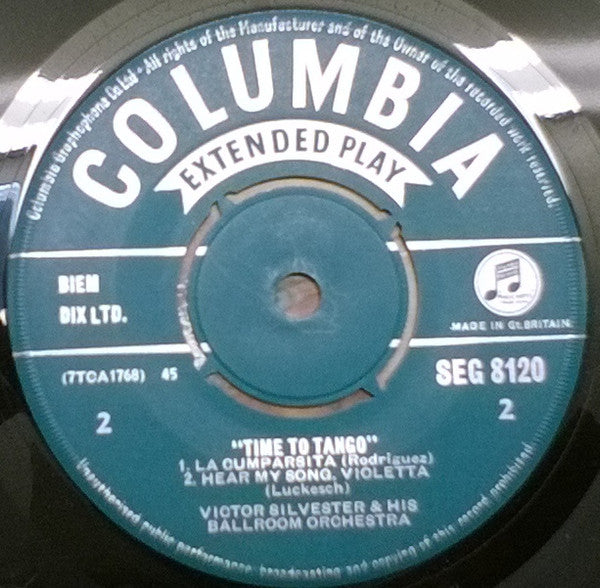 Victor Silvester and His Ballroom Orchestra : Time To Tango (7", EP, Mono)