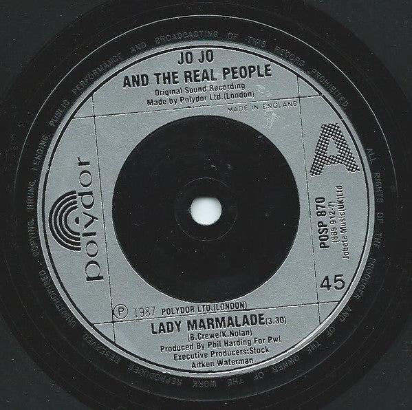 Jo Jo And The Real People : Lady Marmalade (7")