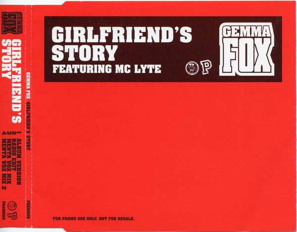 Gemma Fox Featuring MC Lyte : Girlfriend's Story (CD, Single, Promo)