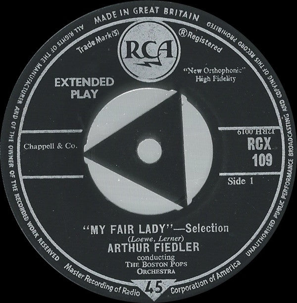 Boston Pops Orchestra, Arthur Fiedler : My Fair Lady / South Pacific (7", EP, Mono, 3 p)