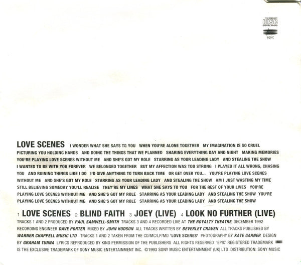 Beverley Craven : Love Scenes (CD, Single)