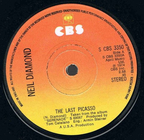 Neil Diamond : The Last Picasso (7")