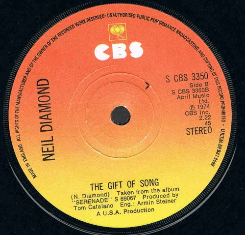 Neil Diamond : The Last Picasso (7")