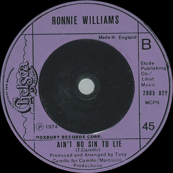 Ronnie Williams (11) : Mr. Me, Mrs. You (7")