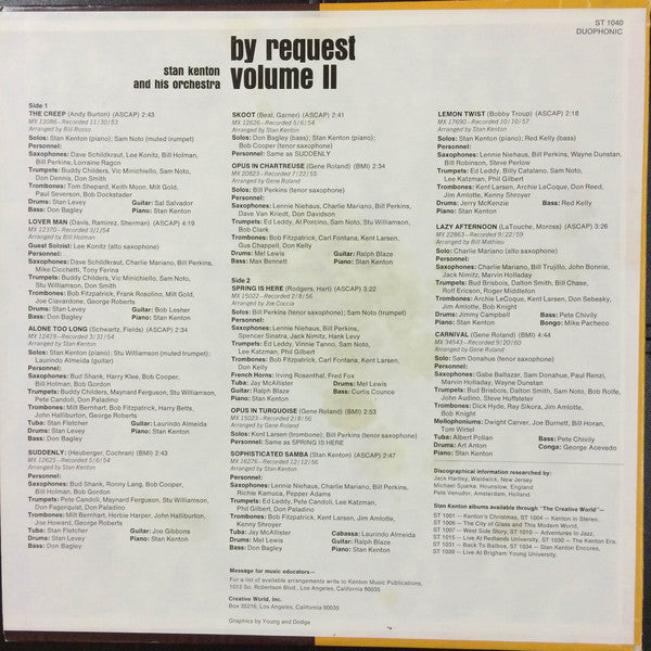 Stan Kenton And His Orchestra : By Request - Volume II (LP, Comp, Duo)