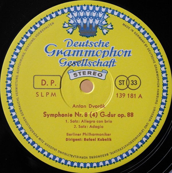 Antonín Dvořák, Berliner Philharmoniker, Rafael Kubelik : Symphonie Nr. 8 (4) (LP)