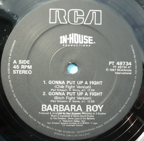 Barbara Roy : Gonna Put Up A Fight (12")