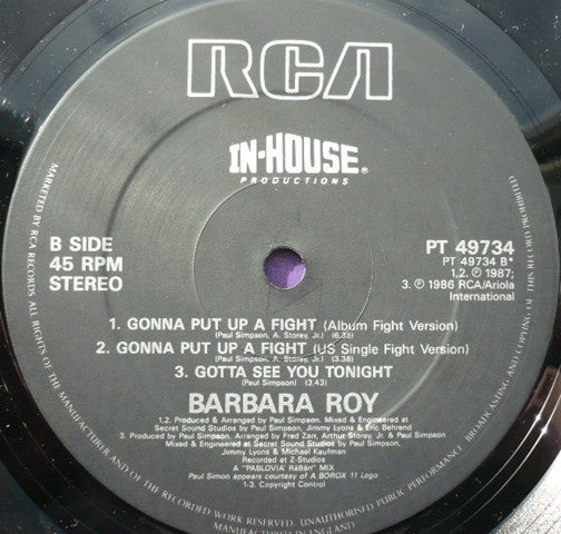 Barbara Roy : Gonna Put Up A Fight (12")