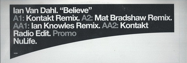 Ian Van Dahl : Believe (12", Promo)