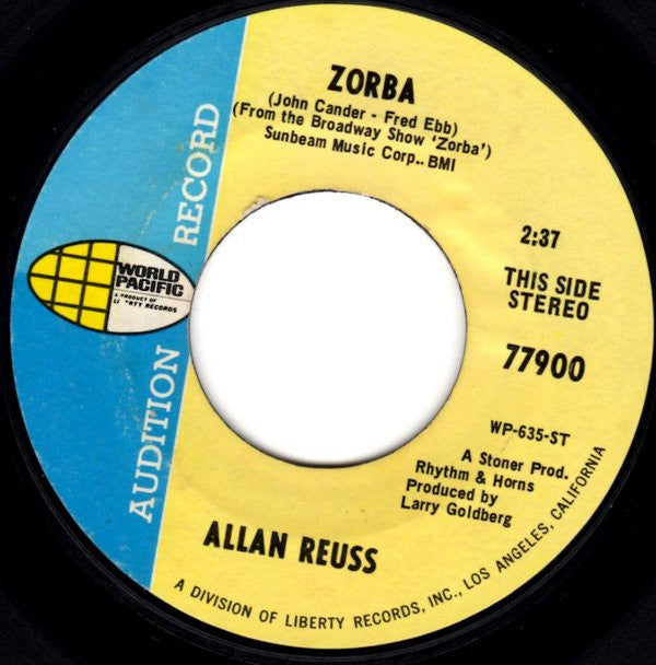 Allan Reuss : Zorba (7", Promo, Styrene)