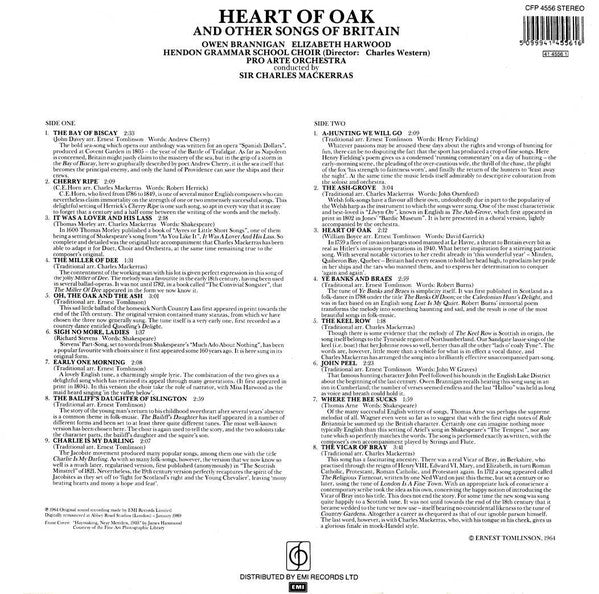 Owen Brannigan, Elizabeth Harwood, Hendon Grammar School Choir, Pro Arte Orchestra, Sir Charles Mackerras : Heart Of Oak & Other Songs Of Britain (LP, RE)