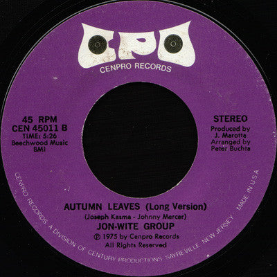 Jon Wite Group : Autumn Leaves (7", Styrene, Mon)