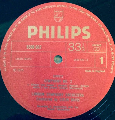 Sir Michael Tippett, Sir Colin Davis, Heather Harper, London Symphony Orchestra : Symphony No. 3 (LP)