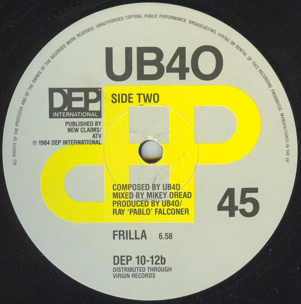 UB40 : Cherry Oh Baby (Dub Mix) (12", Single)