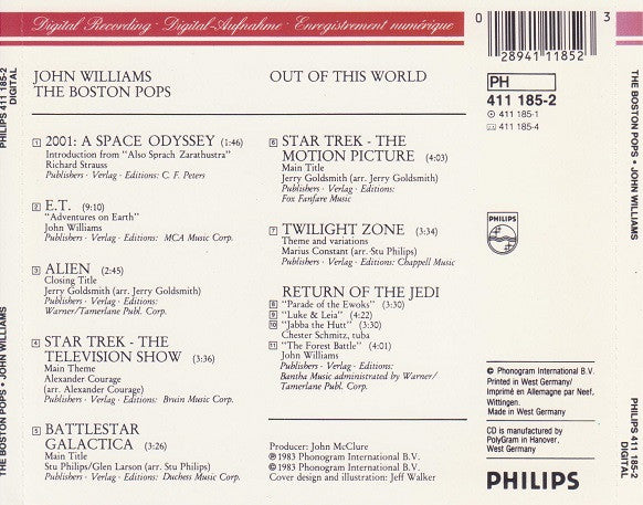 John Williams (4), Boston Pops Orchestra : Out Of This World (CD, Album)