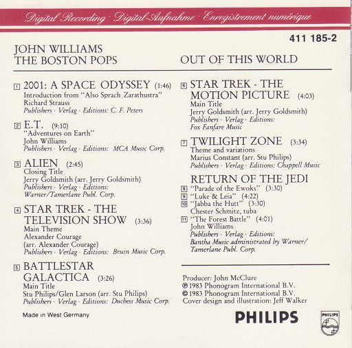 John Williams (4), Boston Pops Orchestra : Out Of This World (CD, Album)