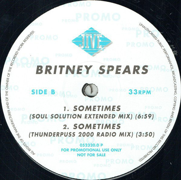 Britney Spears : Sometimes (12", Promo)
