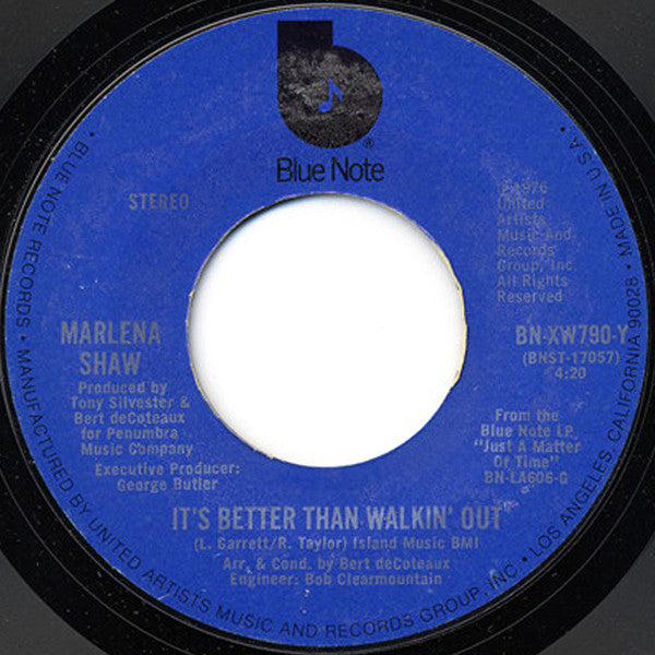 Marlena Shaw : It's Better Than Walkin' Out (7", Single)