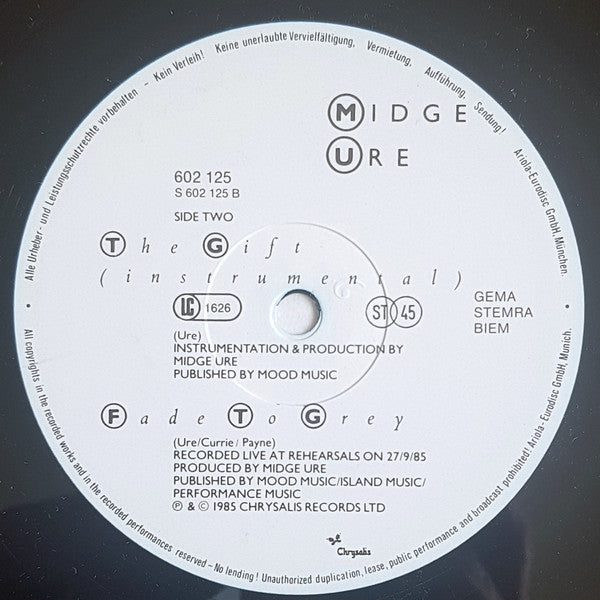 Midge Ure : That Certain Smile (12", Maxi)