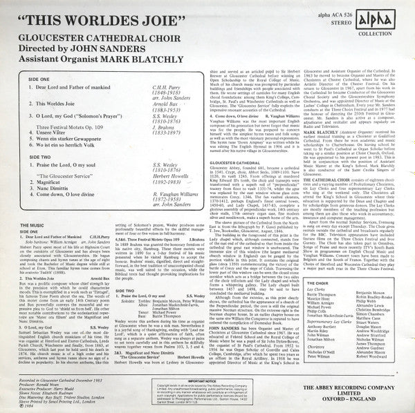 Gloucester Cathedral Choir : This Worlds Joie (LP, Album)
