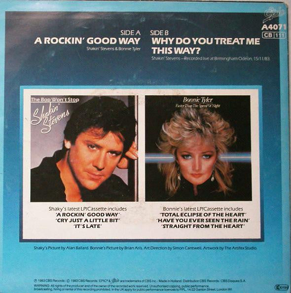Shakin' Stevens & Bonnie Tyler : A Rockin' Good Way (7", Single)