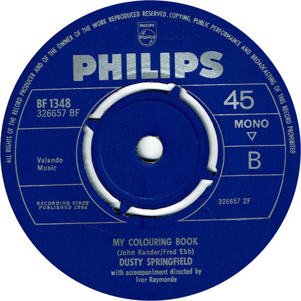 Dusty Springfield : I Just Don't Know What To Do With Myself (7", Single, Mono, 4-P)