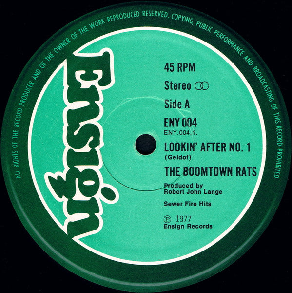 The Boomtown Rats : Lookin' After No. 1 (12", Single)