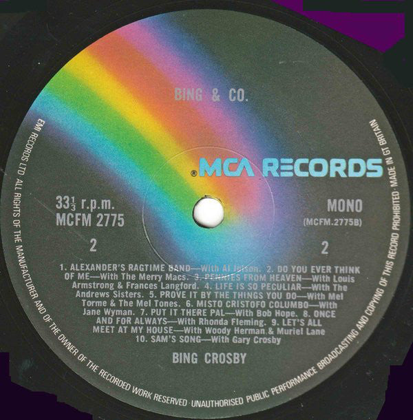 Bing Crosby : Bing & Co. (LP, Comp, Mono)