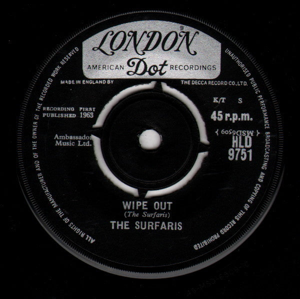 The Surfaris : Wipe Out (7", Single, RP)