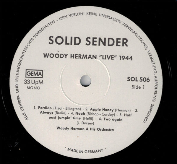 Woody Herman : Woody Herman & His Orchestra "The First Herd 'Live' 1944-1946 (LP)