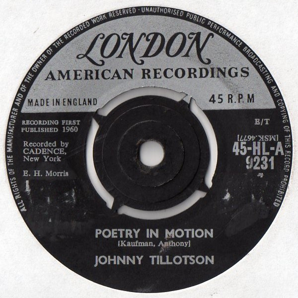 Johnny Tillotson : Poetry In Motion (7", Single)
