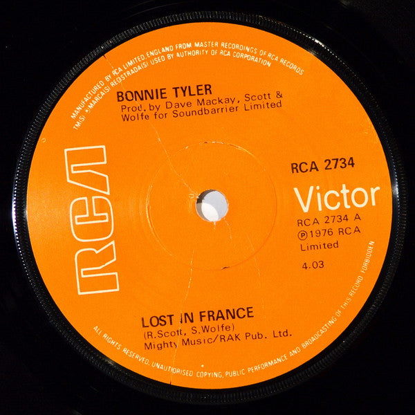 Bonnie Tyler : Lost In France (7", Single)