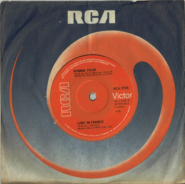 Bonnie Tyler : Lost In France (7", Single)