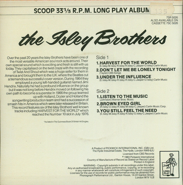 The Isley Brothers : The Isley Brothers (7", Album, Comp)