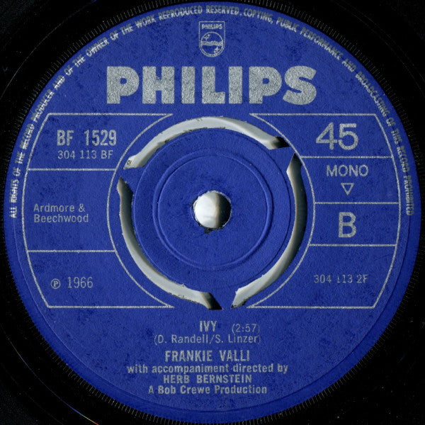 Frankie Valli : The Proud One (7", Single, Mono)