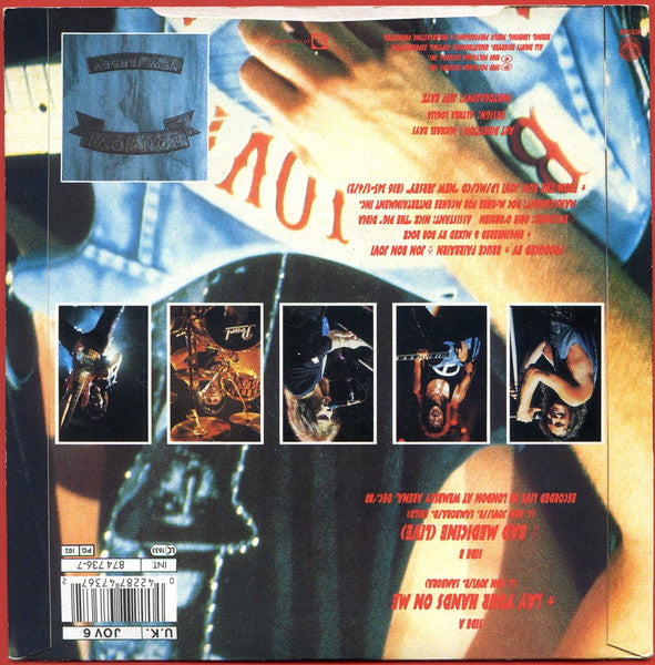 Bon Jovi : Lay Your Hands On Me (7", Single, Pap)
