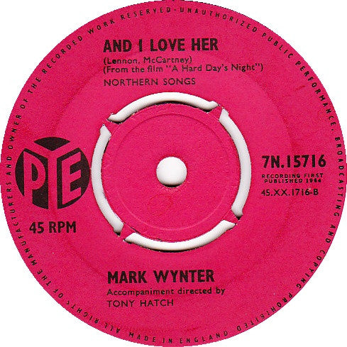 Mark Wynter : Forever And A Day (7", Single)