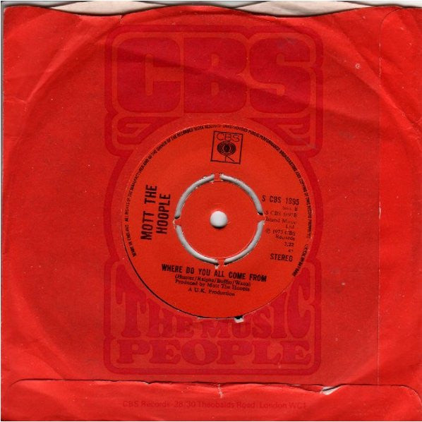 Mott The Hoople : Roll Away The Stone  (7", Single, Kno)