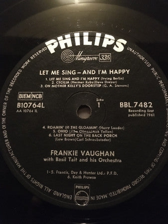 Frankie Vaughan : Let Me Sing - And I'm Happy! (LP)