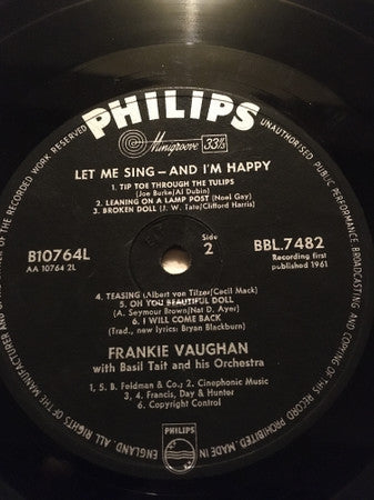 Frankie Vaughan : Let Me Sing - And I'm Happy! (LP)