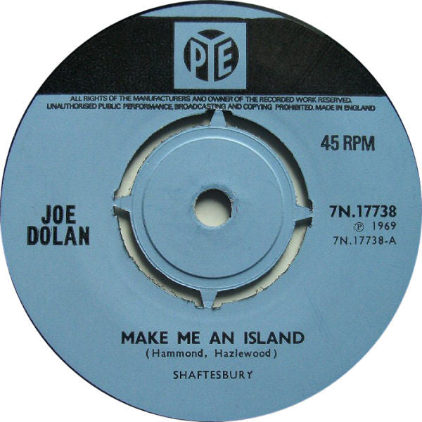 Joe Dolan : Make Me An Island (7", Single, Pus)
