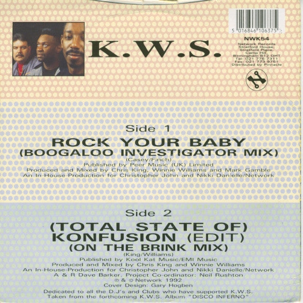 K.W.S. : Rock Your Baby (7", Single, Pap)