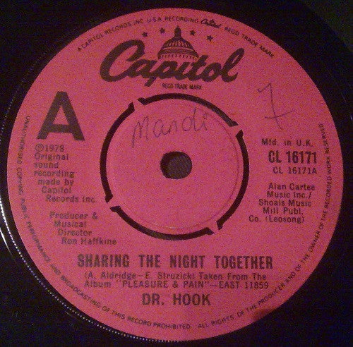 Dr. Hook : Sharing The Night Together (7", Single)