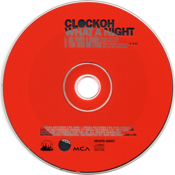 Clock : Oh What A Night (CD, Single)