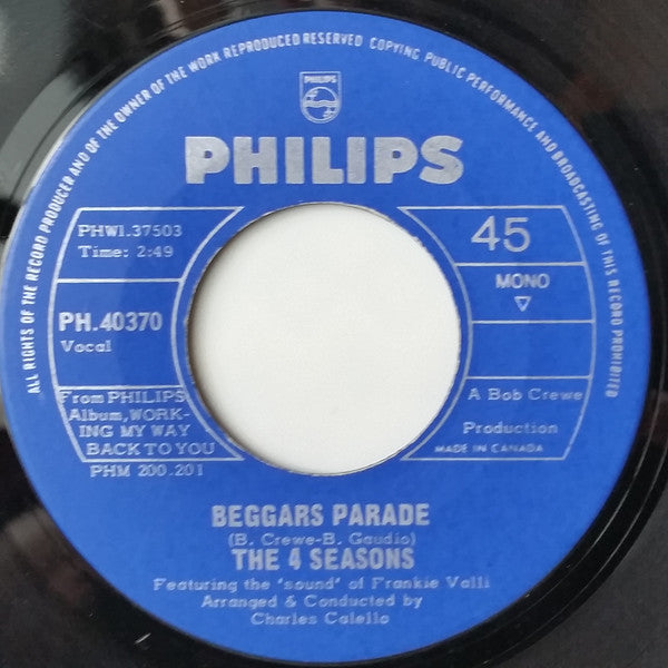 The Four Seasons : Opus 17 (Don't You Worry 'Bout Me) / Beggars Parade (7", Single)