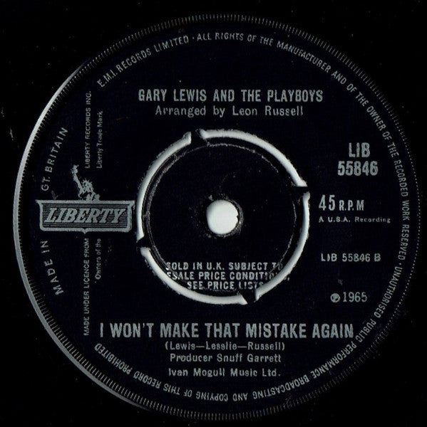 Gary Lewis & The Playboys : She's Just My Style (7", Single)